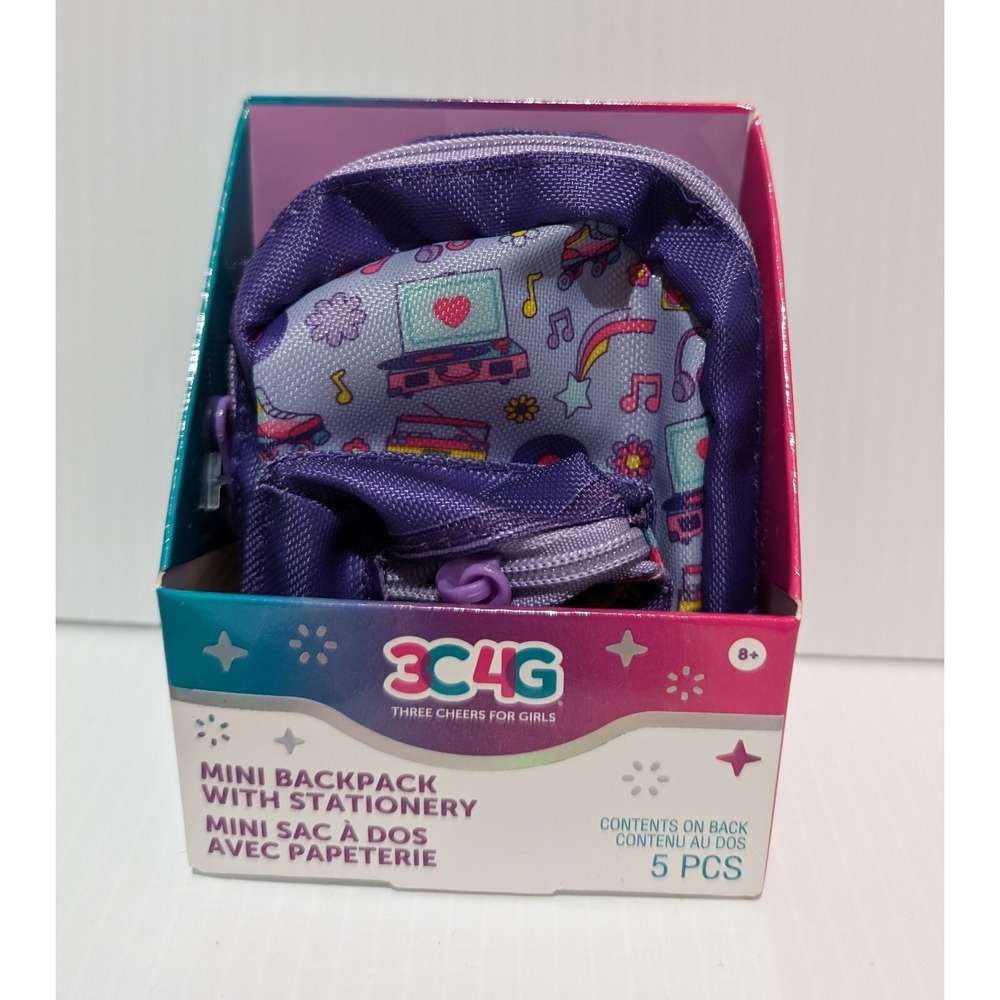 3C4G Three Cheers For Girls 5 Pc Mini Keychain Backpack With Stationary NEW!
